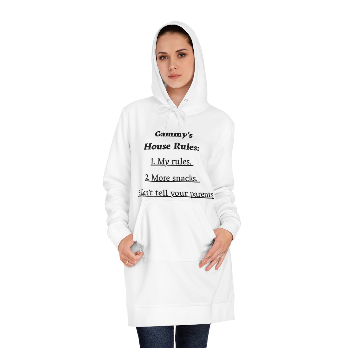 Gammy's House Rules Hoodie Dress - Funny Family Apparel