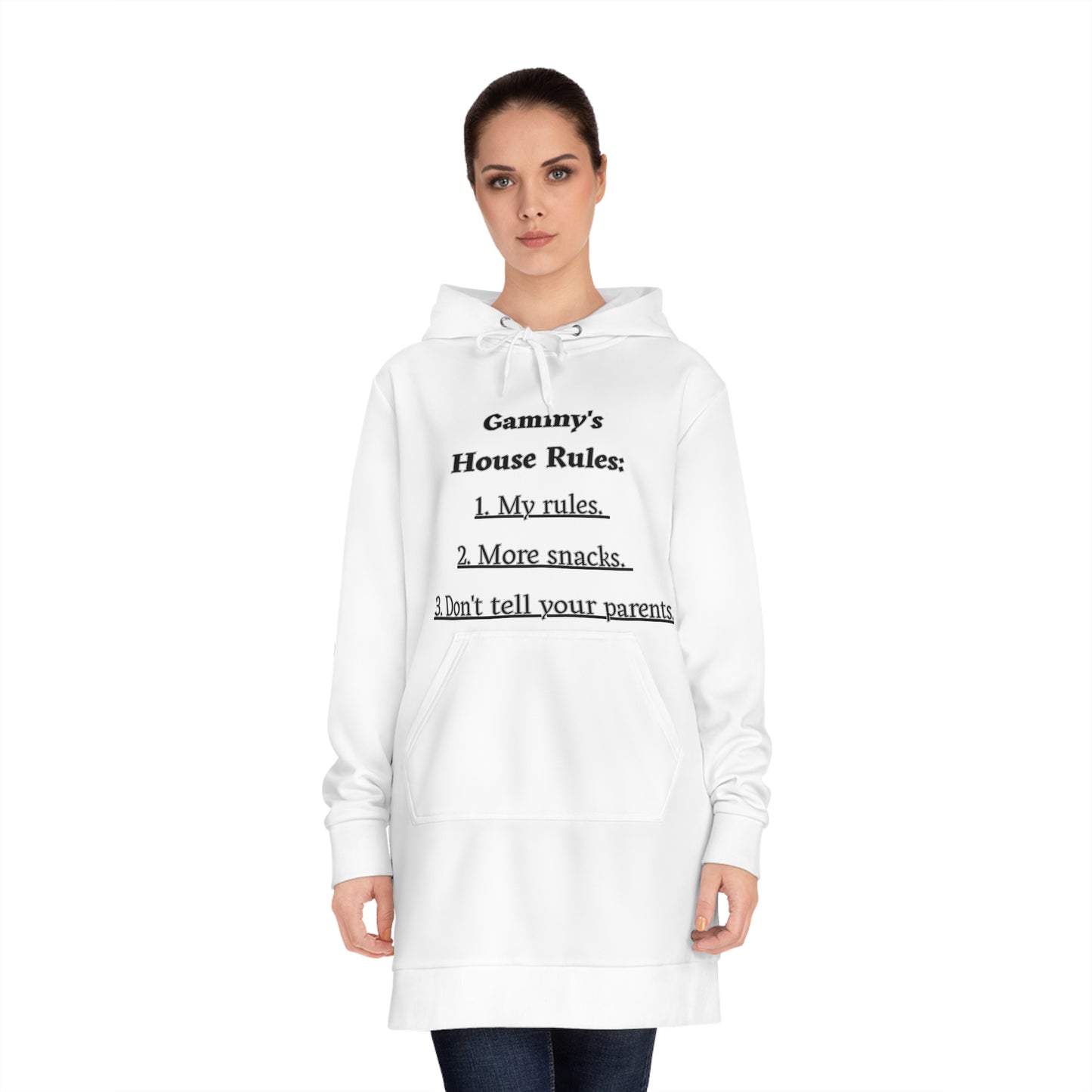 Gammy's House Rules Hoodie Dress - Funny Family Apparel