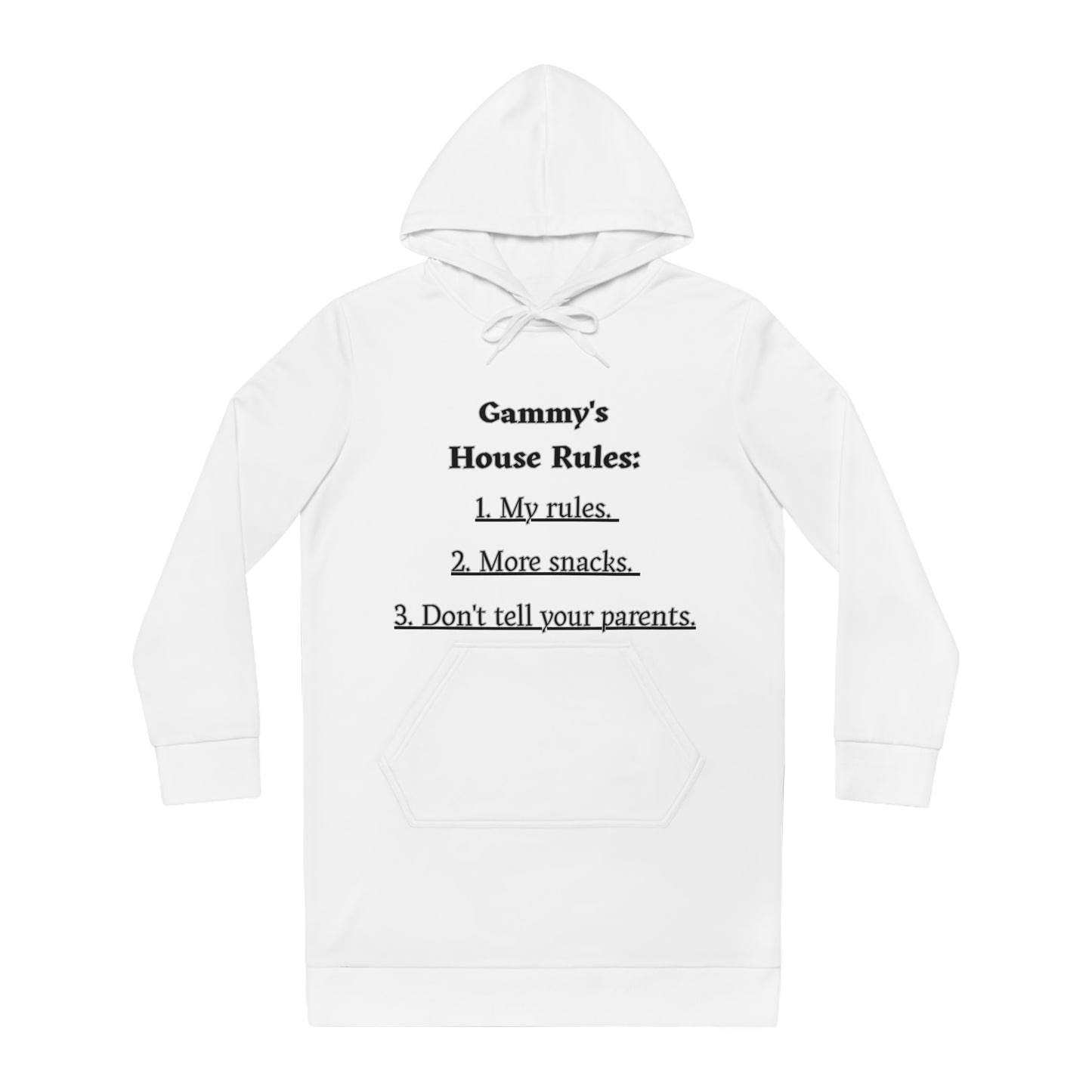 Gammy's House Rules Hoodie Dress - Funny Family Apparel