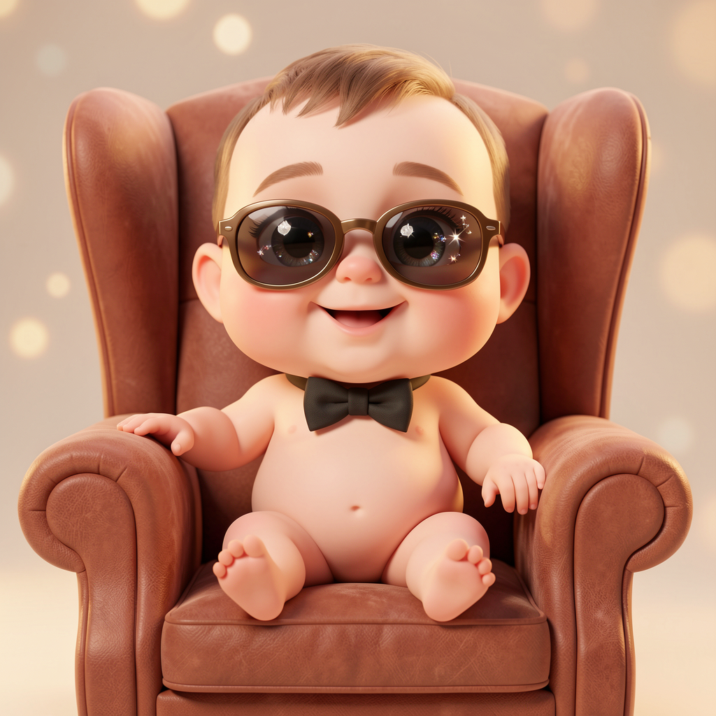 Funny 3D Animated Baby Art — Digital Download